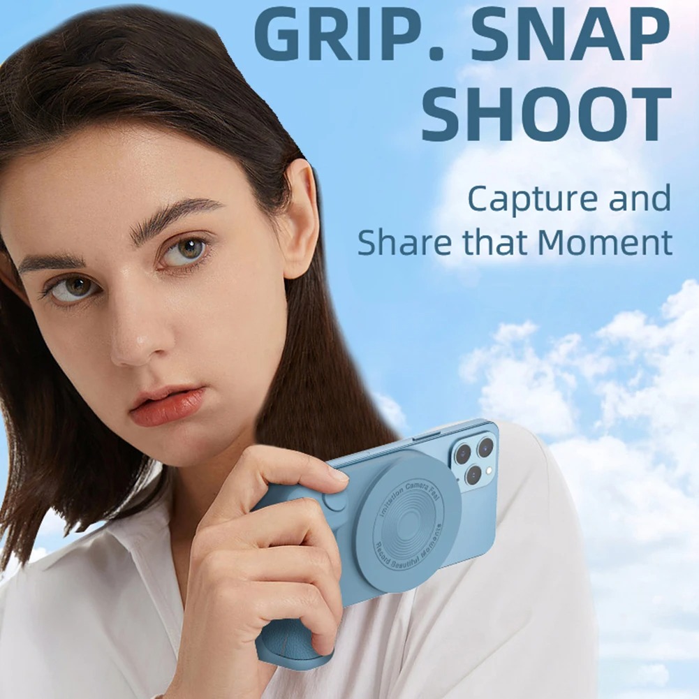 Bluetooth Phone Grip Magnetic Camera Handle Photo Bracket Anti-shake Selfie Device for Android Apple Magsafe Wireless Charging