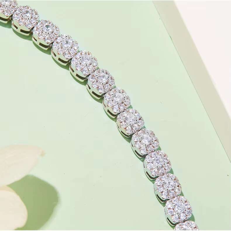 Trend Custom VVS 3.5ct Moissanite Diamond Platinum Plated Necklace Classic 925 Sterling Silver Tennis Chain Bracelet