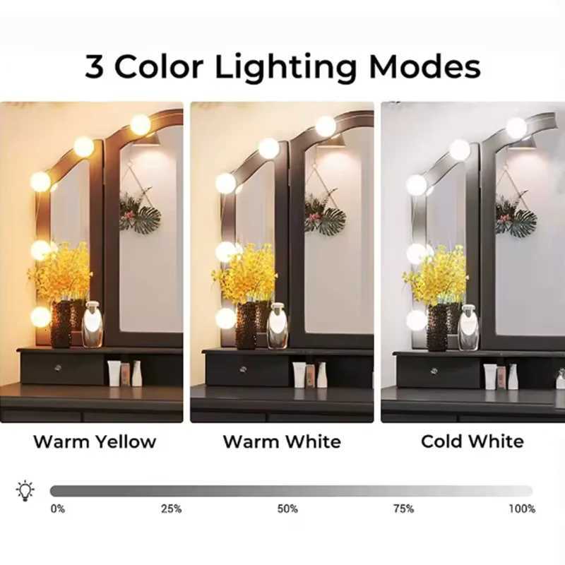 LED Detachable Bulbs Professional Makeup Mirror Lamp USB Power Cosmetic Mirror Light Hollywood Dressing Table LED Vanity Lights M251122