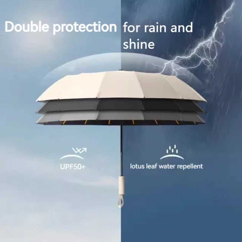 Reinforced Super Strong Windproof Automatic Fold Men Umbrella Large Waterproof Anti-storm Sunshade UV Umbrellas For M251122