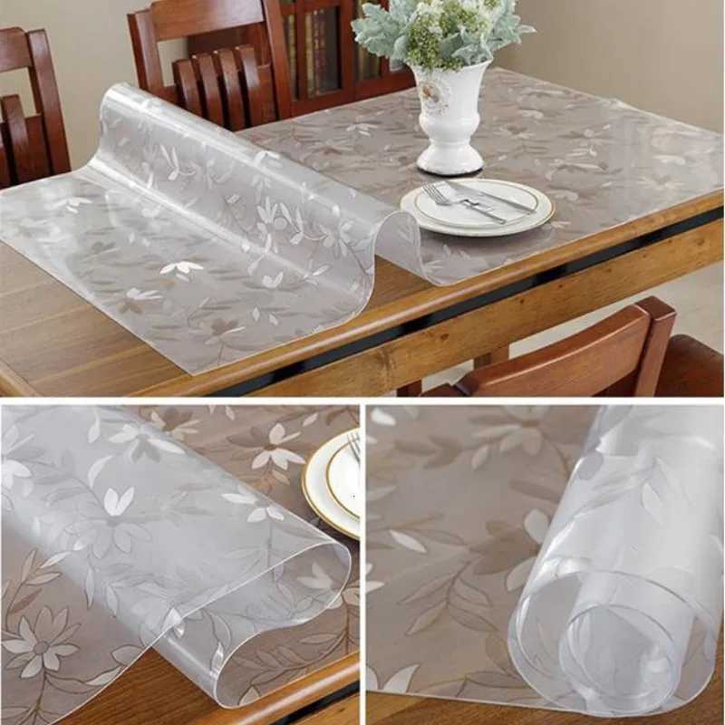Thickened 10mm transparent cosmos PVC tablecloth waterproof table cover oil-proof kitchen custom soft glass protection mat C251122