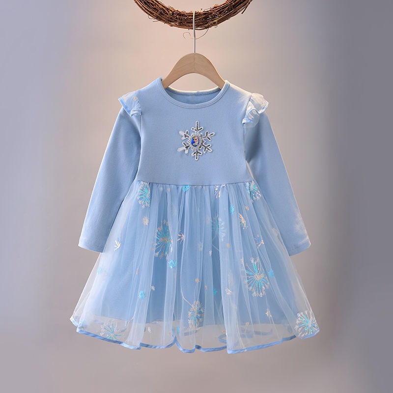 DISNEY Designer girls' clothes children's dress Elsa princess dress for baby girls children's net dress baby girls spring and summer ch