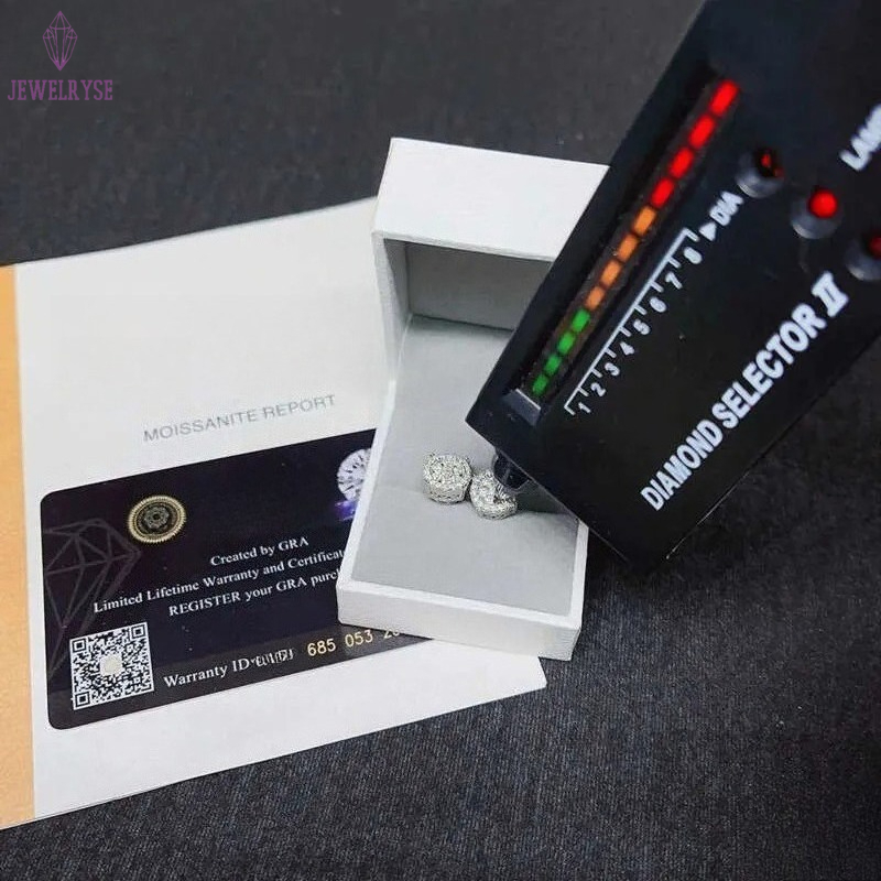 Designer Jewelry Wholesale Price Popular Hot Sale Iced Out Sterg Sier Jewellery Moissanite Vvs Screw Back Stud Earrings Category Gift