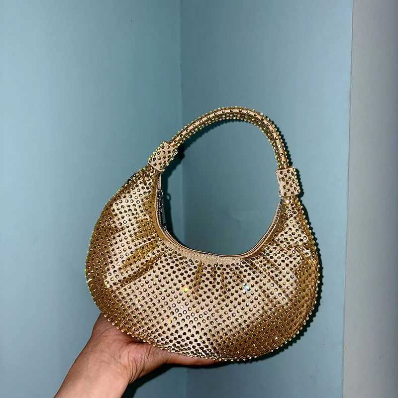 Shiny polka dot diamond-encrusted Spice armpit bag light luxury niche design single shoulder hand bag K251121