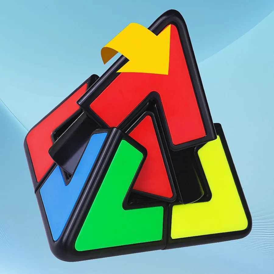 QiYi Duo Pyramind 2x2 Strange Shape Pyramid Magic Cube 2x2x2 Educational Puzzle Cubo Magico Toys Birthday Christmas Gifts W251122