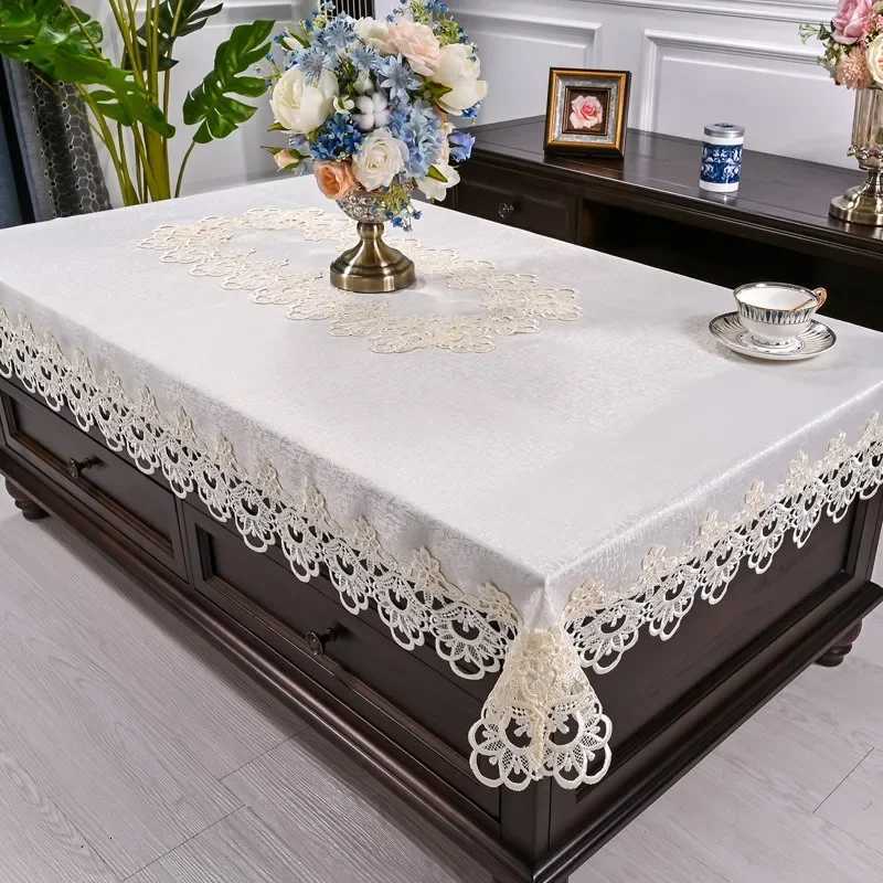 Table Cloth Rectangle White TableCloth Dining Table Cover Table Juppe Luxury Embroidered Lace Chair Cover Elegant Home Decor Wed C251122