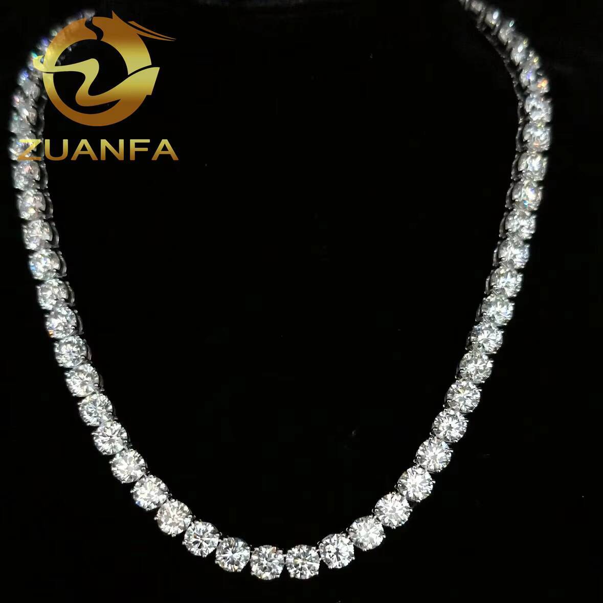 Deluxe 7mm IGI Lab Grown Diamond 925 Silver Tennis Necklace Fashion Hip Hop Jewelry CVD Diamond Tennis Chain