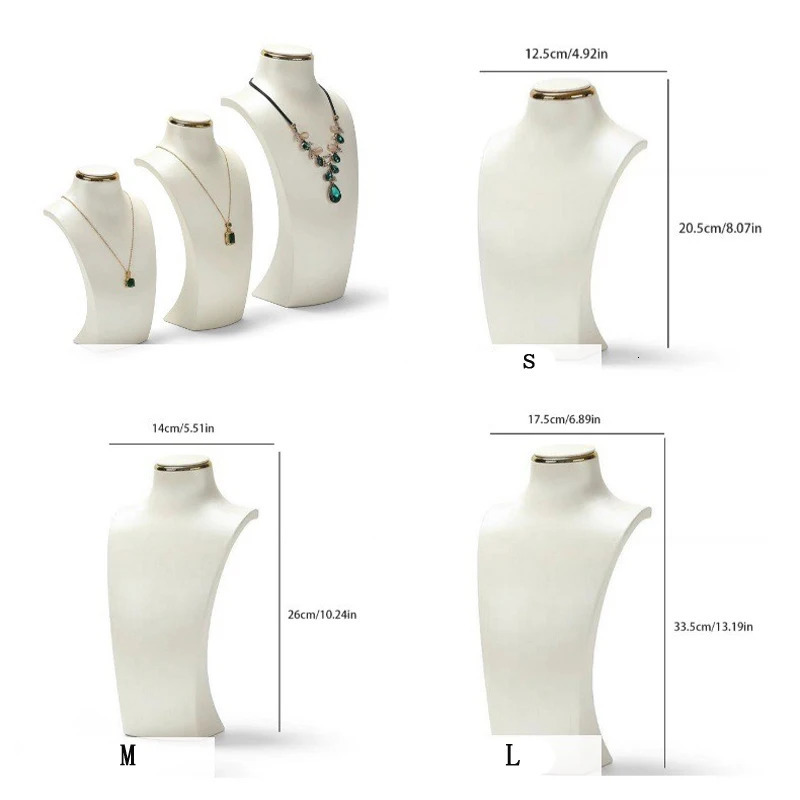 PU Leather Necklace Jewelry Display Stand Neck Bust Modelfor Boutique Store Po Props Counter Display Organizer 251118