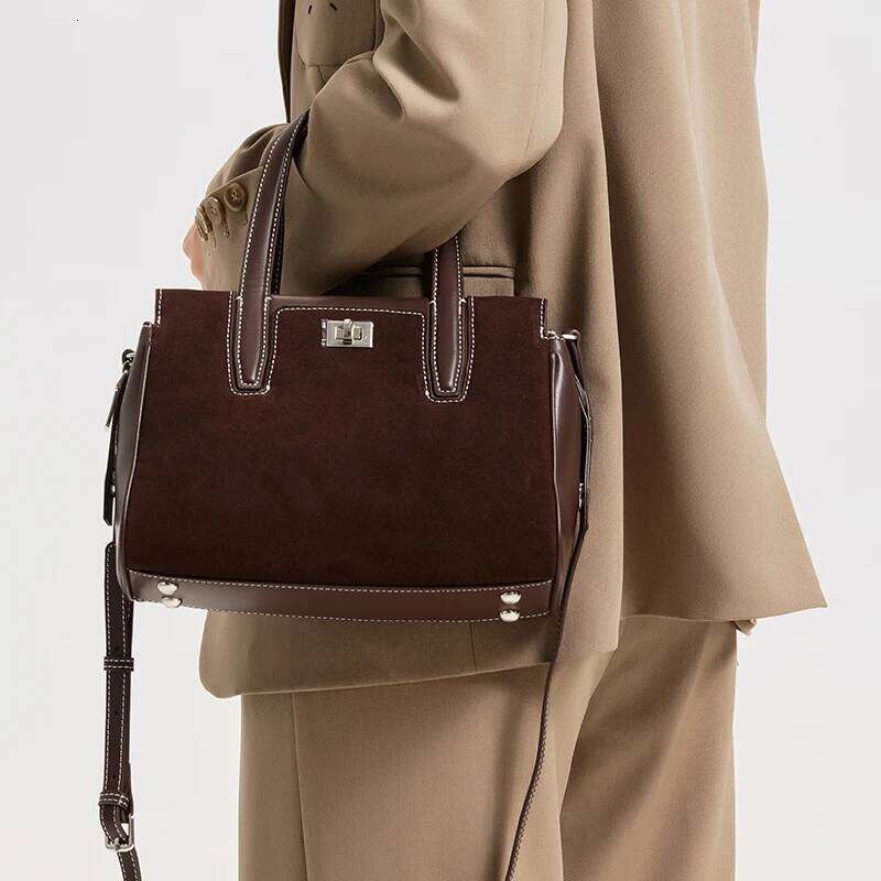 2025 NEW Autumn winter women's Suede cowhide leather Crossbody Bag luxury designer Genuine Leather commuting Shoulder bag