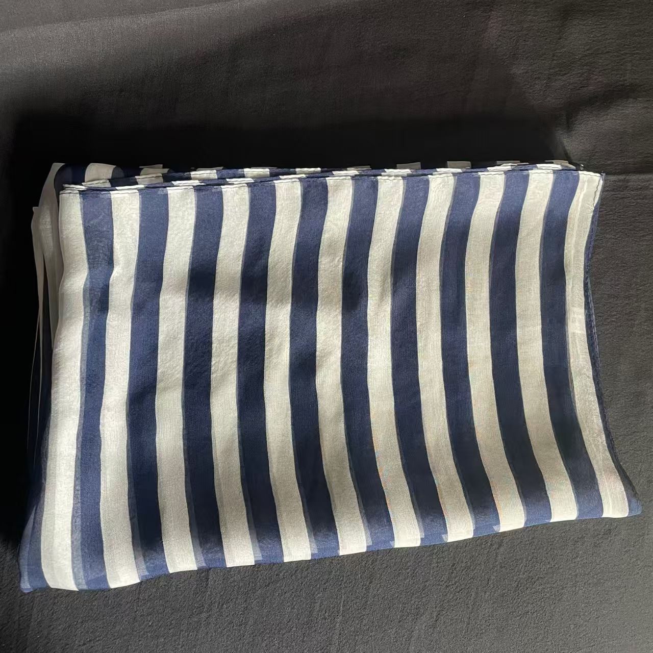 T532 mulberry silk vertical stripes scarf transparent thin scarf rectangular