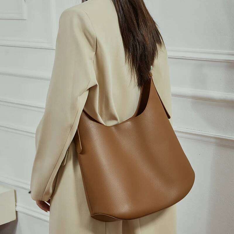 Toptrends Cow Genuine Leather Underarm Shoulder Bags For Women 2025 Luxury Designer Crossbody Hobos Shopper Tote Ladies Handbags