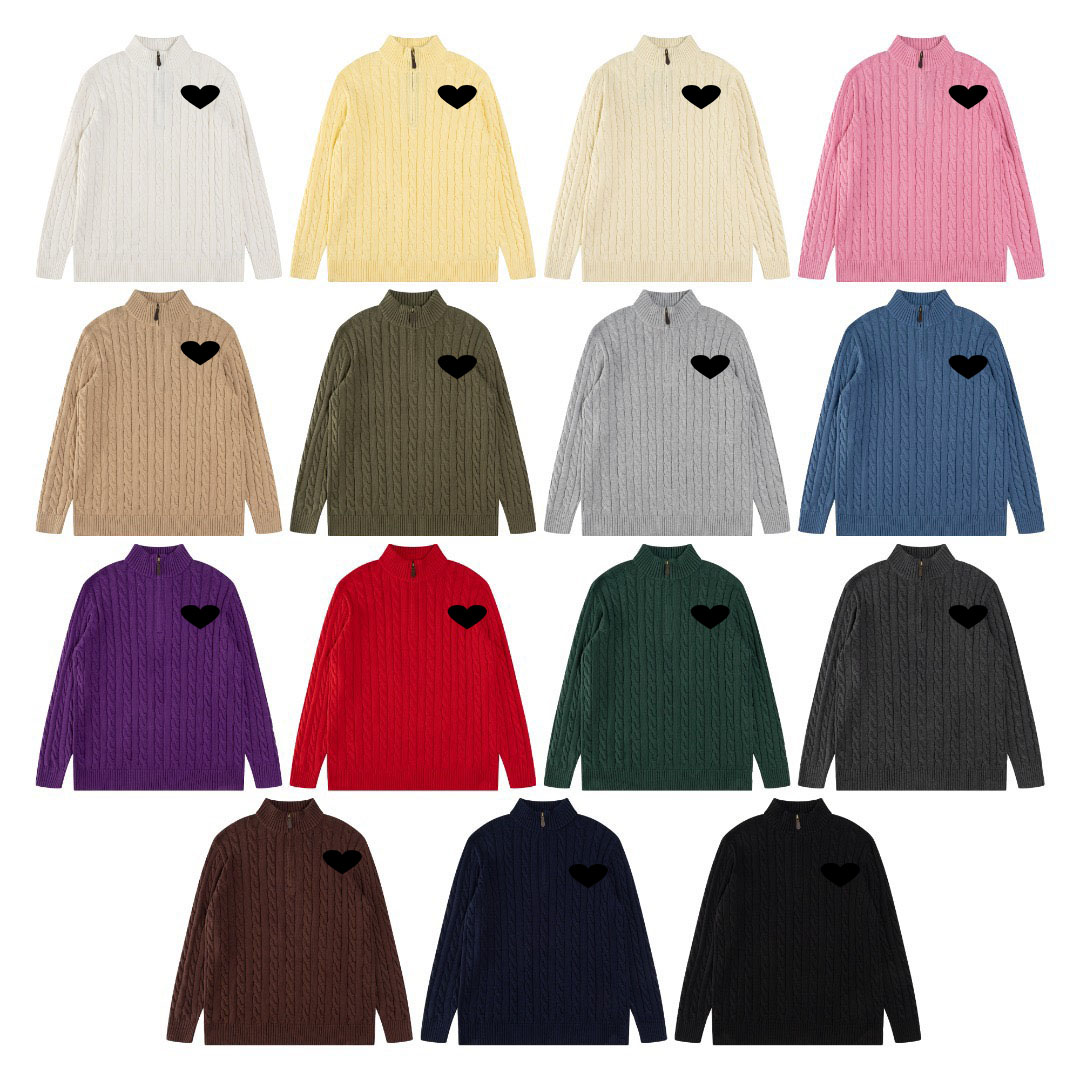 Unisex half-zip high neck sweater with exquisite design, thickened knit for warmth, a must-have layering piece for winter.