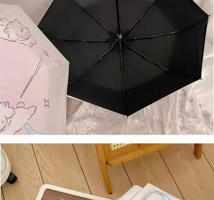 Gradient Love Ins Wind Automatic Umbrella Sun Rain Dual-purpose Sunshade Sun Protection UV Anti-Volk Nickel Umbrella FoldingM251122
