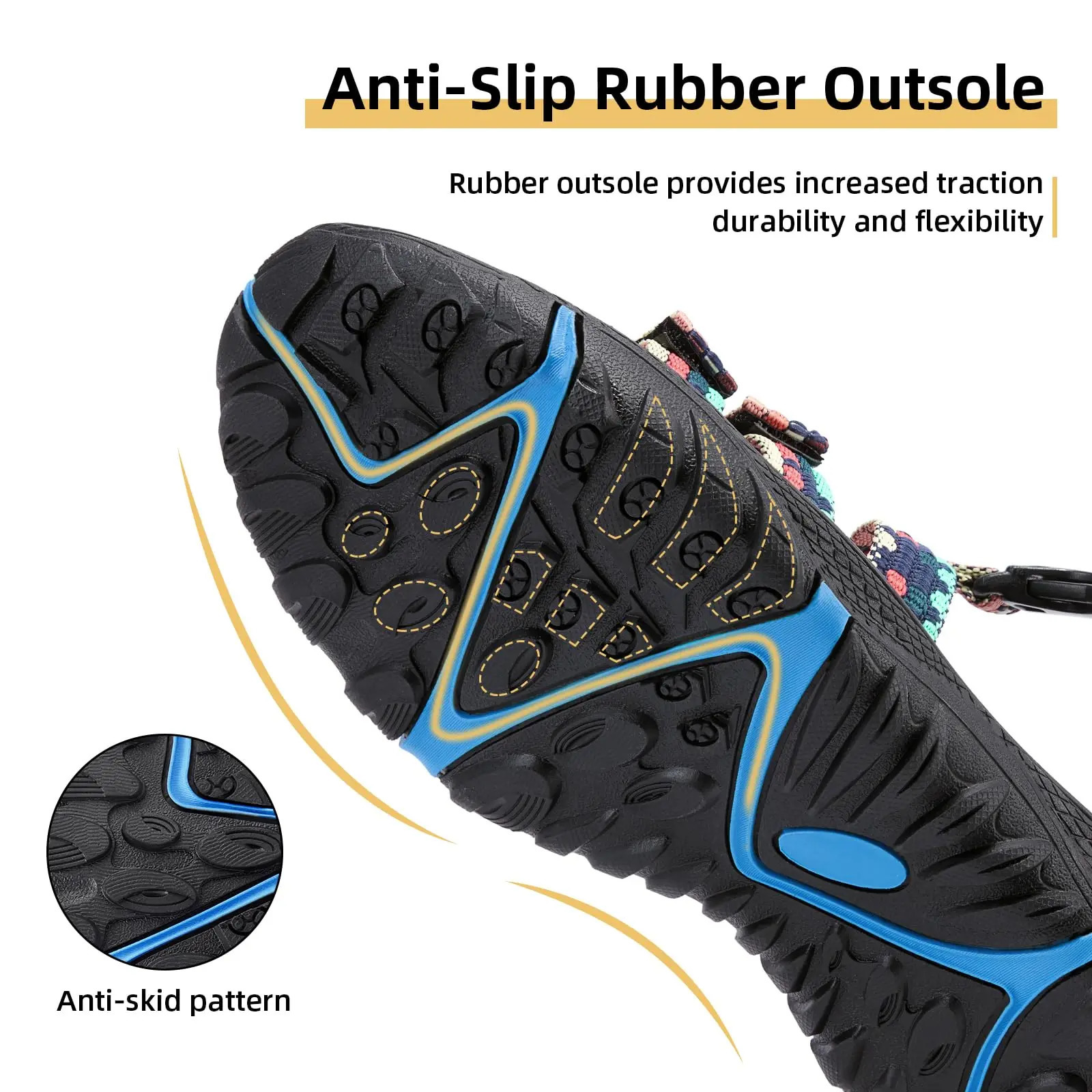 Golden satin womens hiking sandals outdoor sports woven tape open toe summer slides 250421BJ - view 5