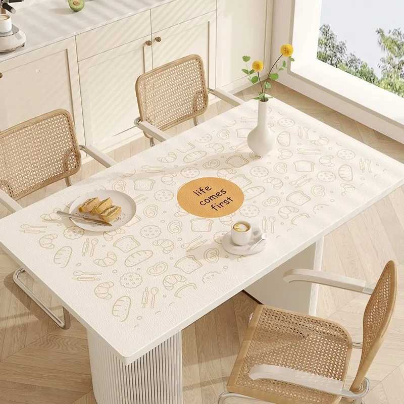 Dining tablecloth waterproof oil-proof heat-insulating leave-in household rectangular coffee table mat C251122