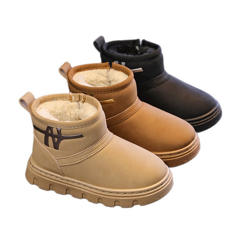 New designer shoes Children s Snow Boots Autumn Winter New Versatile Warm Boys and Girls Cotton Boots Winter Shoes Short Boots Fleece Lined Non Slip F