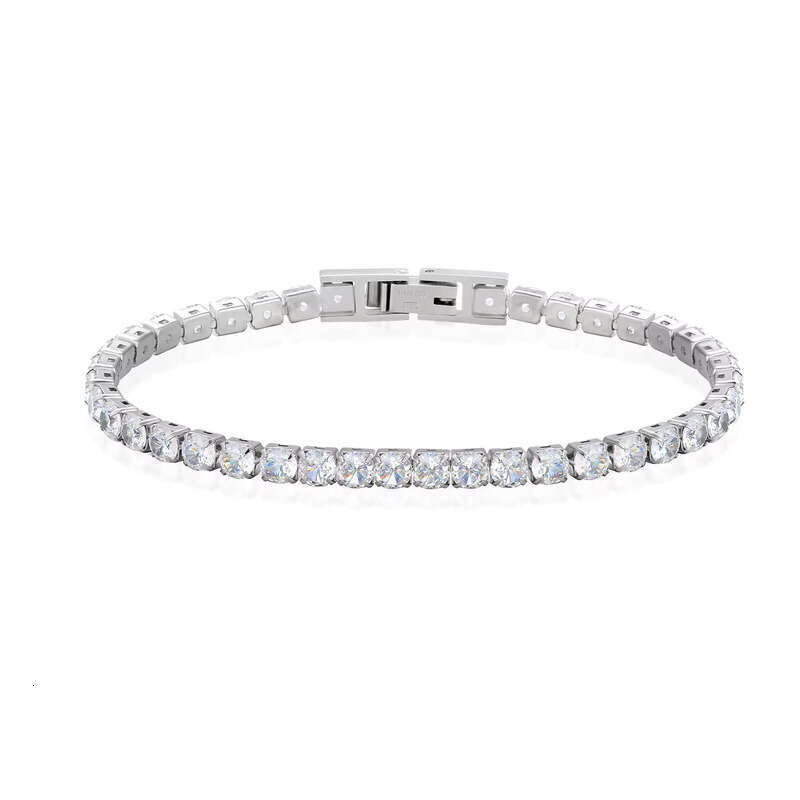 Iced sterling silver Fashion Jewelry 3mm 2mm Classic 5A CZ hip-hop moissanite Tennis Bracelet for Women and Men
