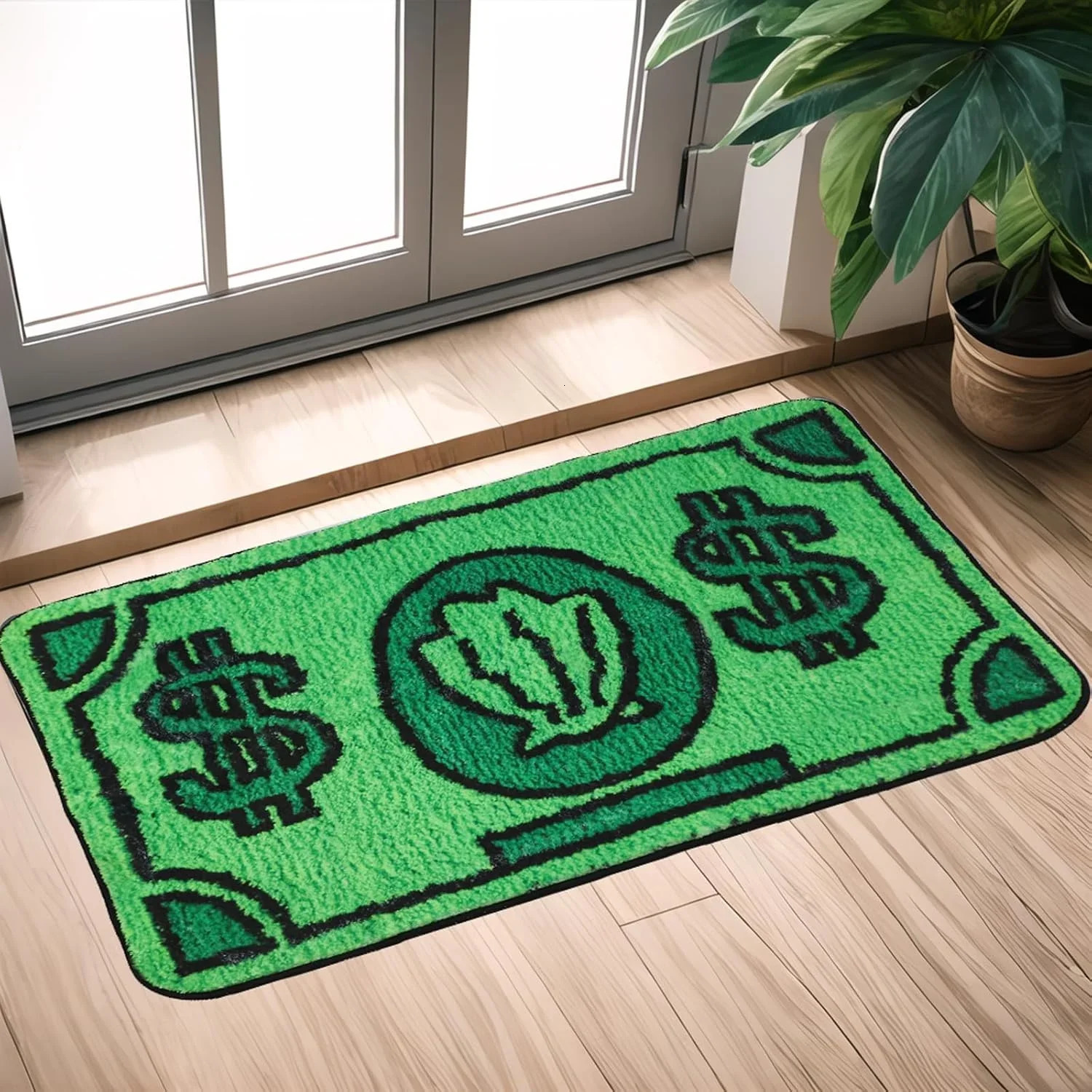 Cartoon Money Rugs Waterproof Floor Mat Fluff Carpet Non-slip DoorMat Halloween Decor Banknote Rug for Bathroom Hallway Balcony 250411