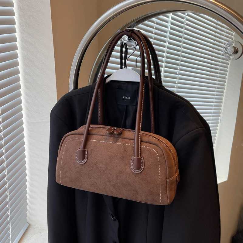 Women Shoulder Bag Multi Pocket Underarm Bag Faux Suede Tote Purse Zipper Satchel Bag Designer Brand Ladies Shoulder BagT251122