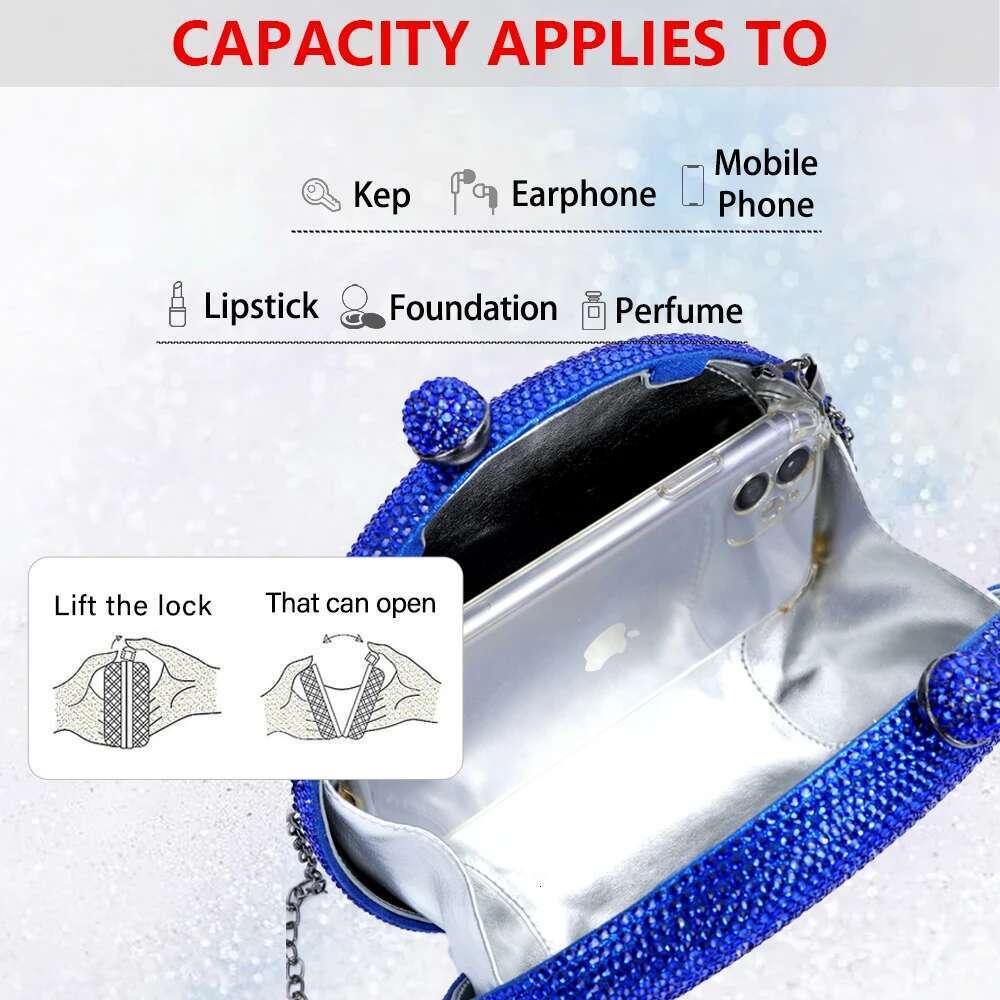 Women's Crystal Rhie Handheld Wedding Party Wallet Birthday Christmas Valentine's Day Gift Banquet Bag designer bag women bag