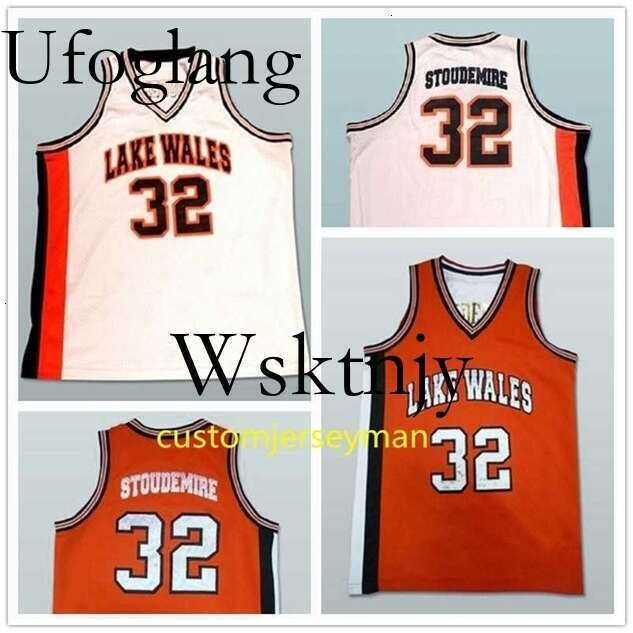 UF588 Nc01 HIGH SCHOOL #32 Amar'e Stoudemire Lakes Wales BASKETBALL Jersey Mens Stitched Custom made size S-5XL