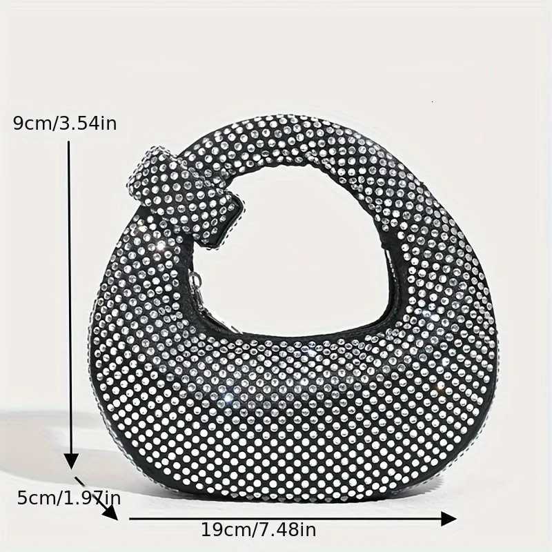 Small Half moon Evening Clutch Party Bags For Women Luxury Designer Handbag 2025 New In Fashion Diamond Chain Shoulder Crossbody K251121