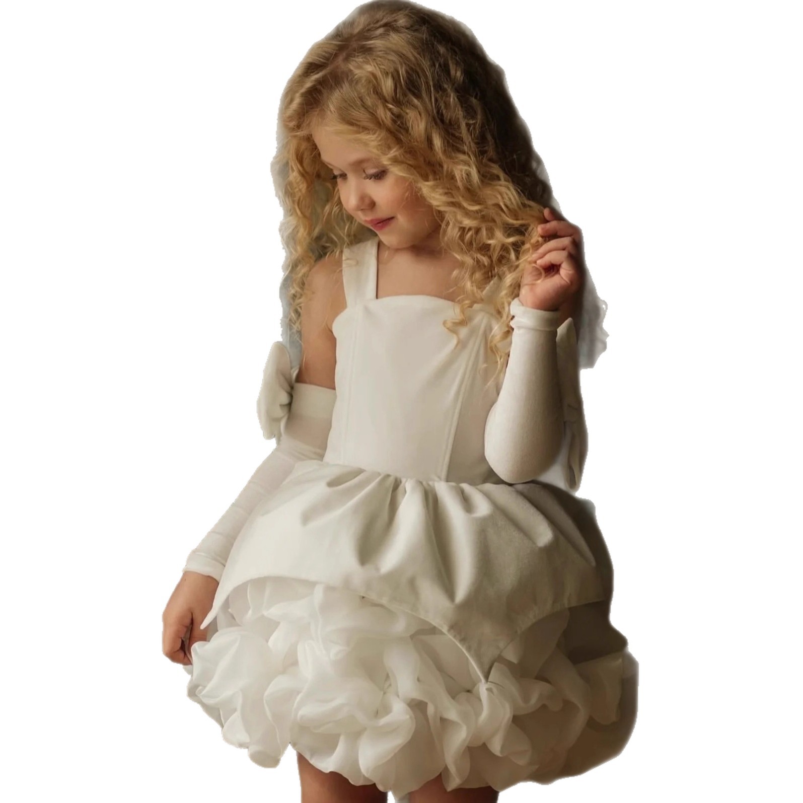 Customized Black Flower Girl Dress For Wedding Velet Layered Mini Cute Baby Kids Birthday Party First Communion Ball Gown Z250716