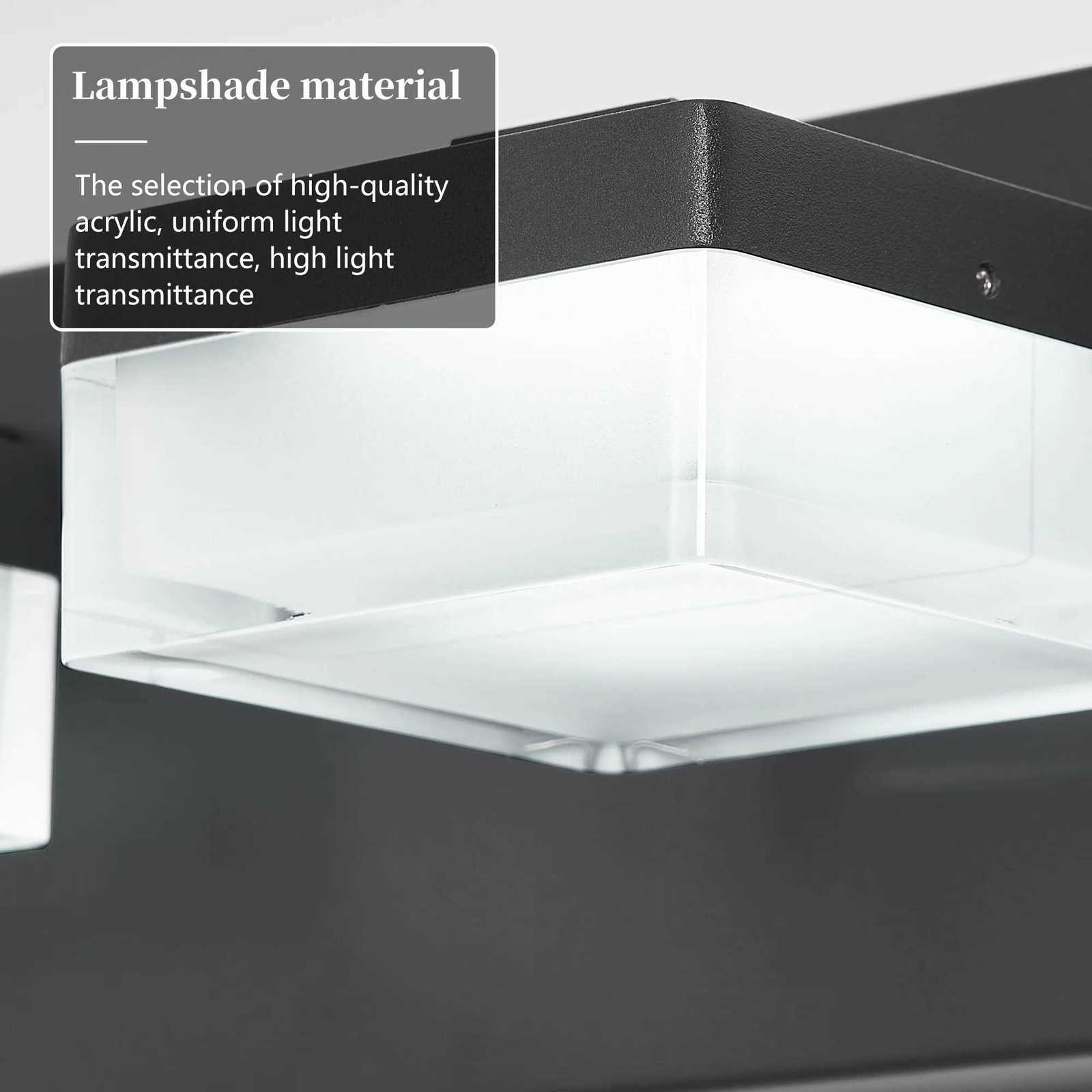 LED Modern Bathroom Vanity Light Fixtures 3-5 Light Matte Black Modern Acrylic Bathroom Wall Lighting Fixtures Over Mirror M251122