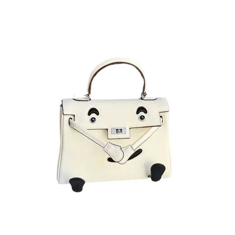 New Mini Shoulder Crossbody Leather Bag Womens Handbag Soft Top Layer Cowhide Toy Doll Design Smiley Face Handbag K251121