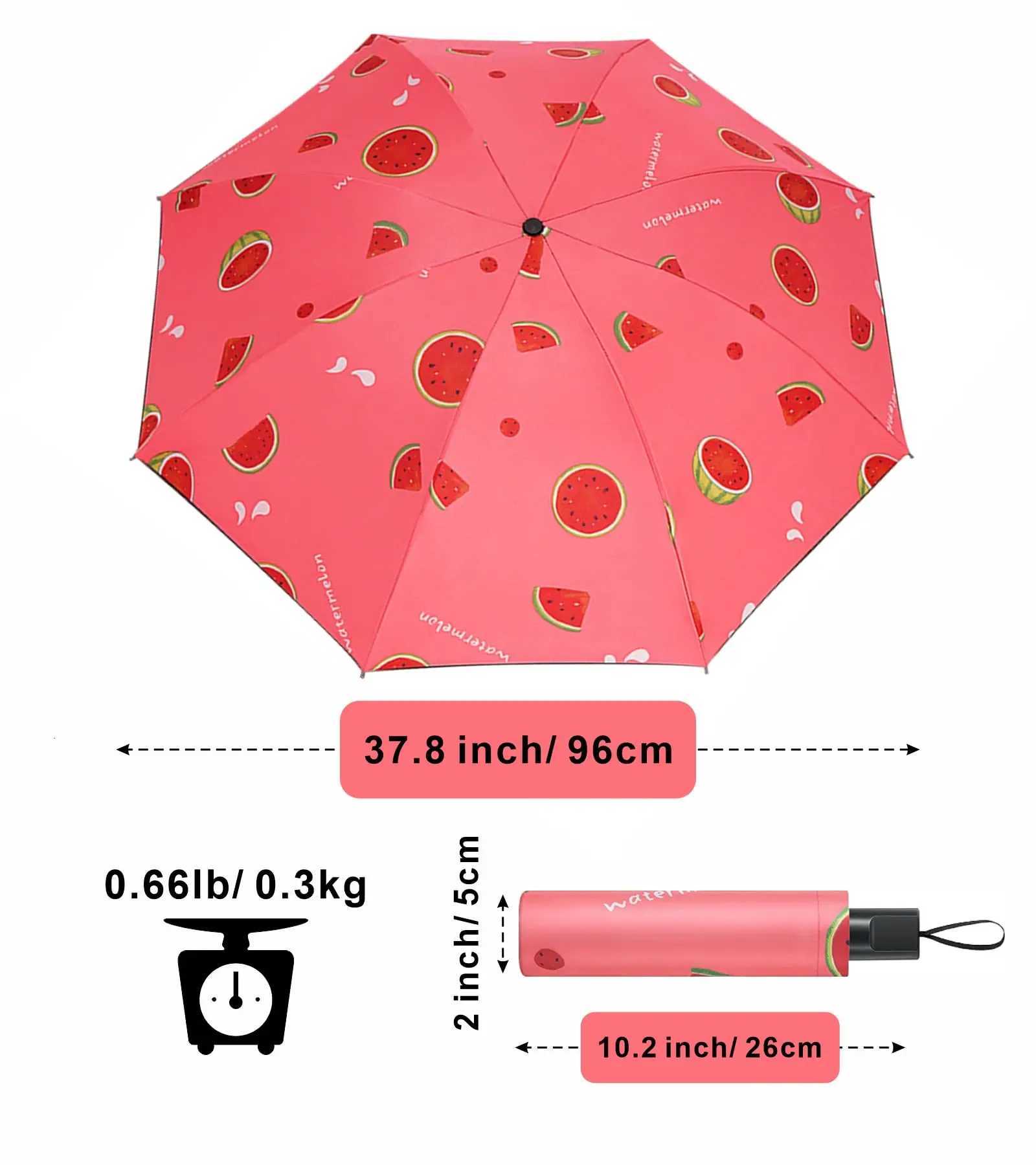 Fruit Pattern Small Lightweight UV Protection Sun Umbrella Portable Foldable Compact Colorful Sports Umbrella for OutdoorM251122