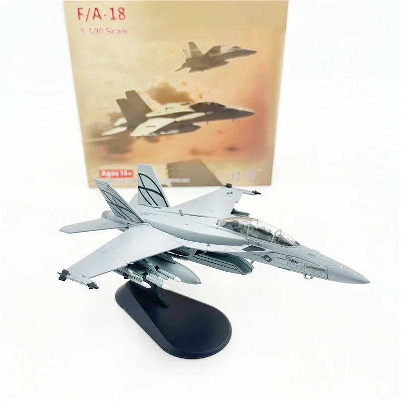 1/100 Scale Model Toys F18 F-18 Supper F/A-18 Hornet Strike Fighter USAF Aircraft Diecast Metal Plane Model Toy 250421