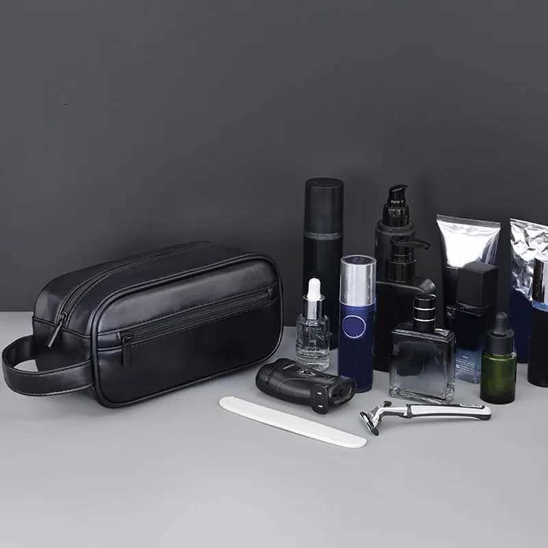 Designer Men PU Leather Wash Bag Travel Business Trips Portable Cosmetic Bag Large Capacity Multi Pocket Lady Toiletries Handbag Handheld Y251122