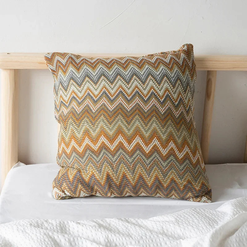 Blanket Knitted Cushion Cover Soft Orange Green Flocking Pillow Case 45cm*45cm for Home Decoration Living Room Bed Room 250428