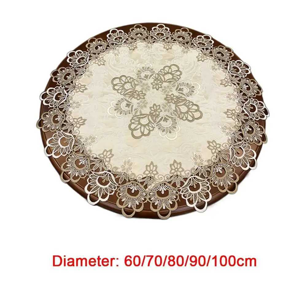 European Modern Fabric Lace Trim Hotel Restaurant Banquet Party Big Tablecloth Bedroom Balcony Small Round Table Cloth Tapete C251122