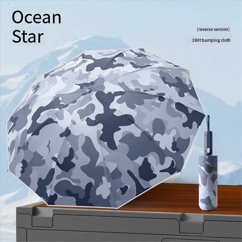 New 280T camouflage three-fold umbrella automatic umbrella business umbrella sun protection sun and rain two users traveling outM251122