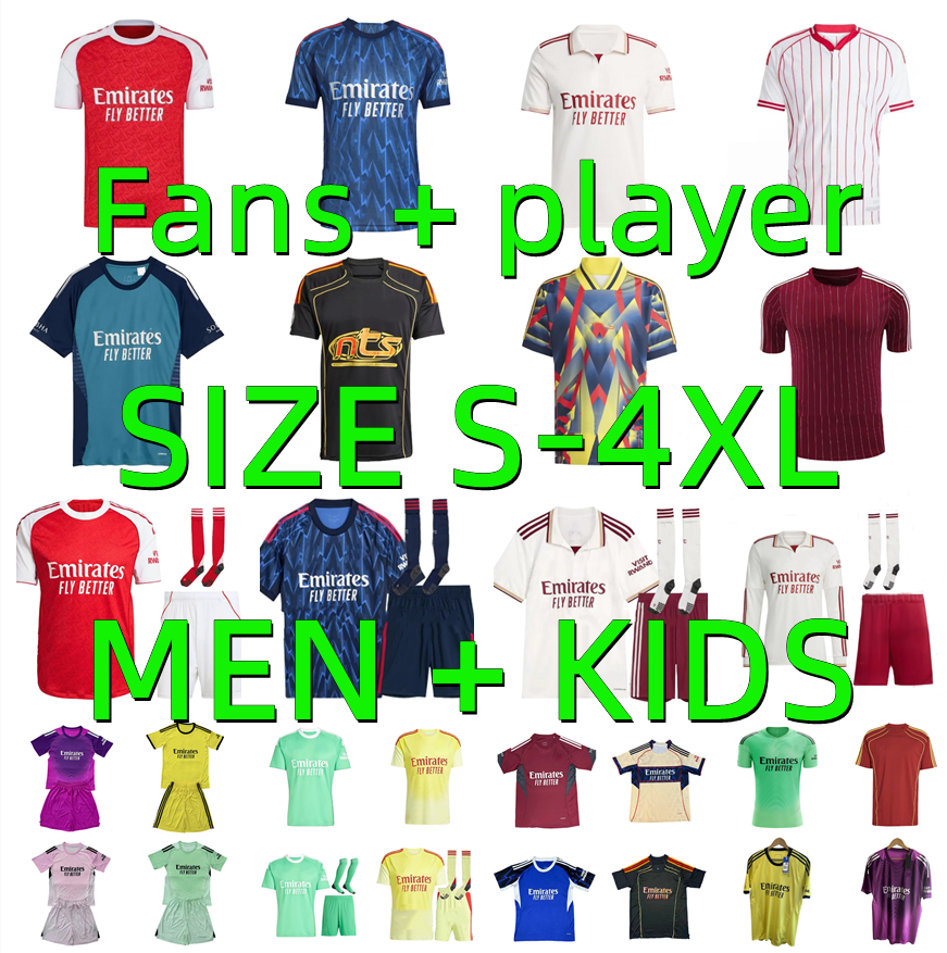 25 26 ODEGAARD RICE SAKA soccer jerseys 2025 2026 CALAFIORI MARTINELLI RAYA SALIBA LEWIS-SKELLY GABRIEL HINCAPIE GYOKERES EZE player version football shirt Men Kids