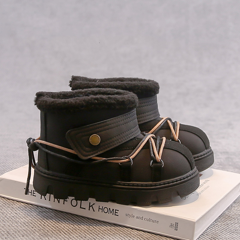 New designer shoes Children s Cotton Boots Winter New Low Cut Korean Style Simple Fashion Fleece Lined Thickened Warm Girls Snow Boots