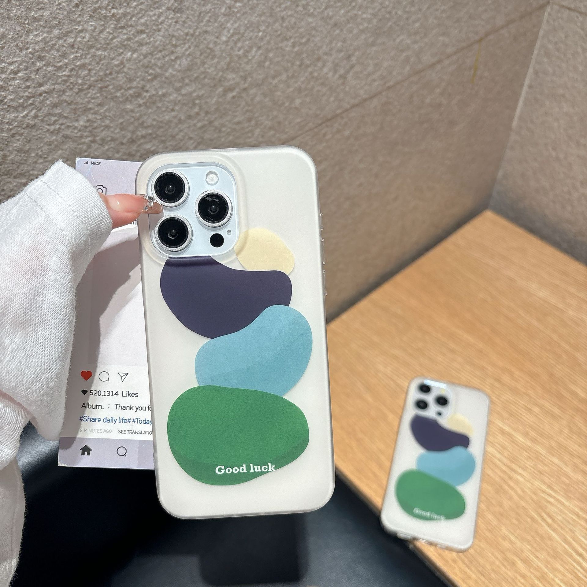 Yellow Green Blue Block Phone Case Compatible with iPhone 16/15 Pro Max INS Matte Protective Cover New Model