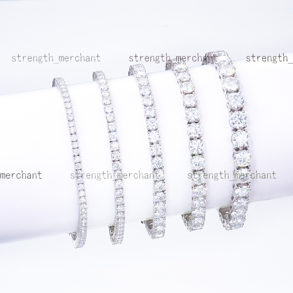 Factory Price Wholesale Men Womenhiphop Jewelry 925 Sterling Silver Gra Vvs Diamond Mossanite Moissanite Tennis Chain Bracelet