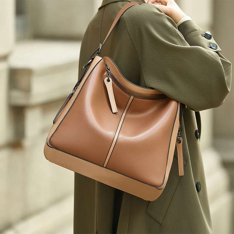 New ZOOLER Brand Top Real First Cow Leather Skin Handbag Tote Shoulder Bags Female Fashion Handmade ML Bag Bag