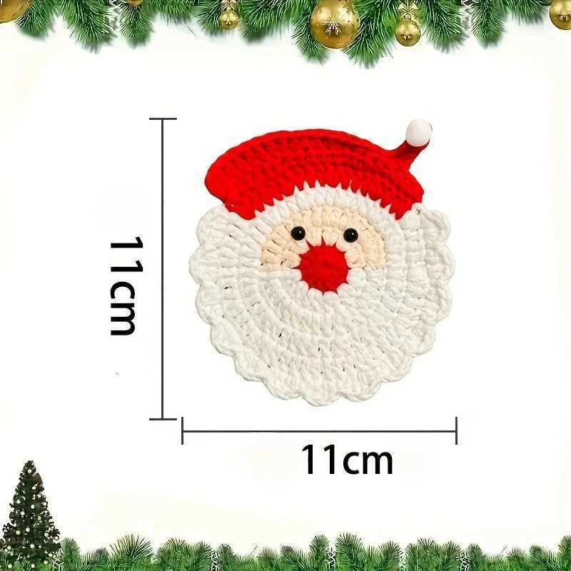 1PCS Christmas Hand-Woven Table Mat Thermal Insulation Anti-Scalding Placemat for Bowls Tea Cups Hot Pots C251122