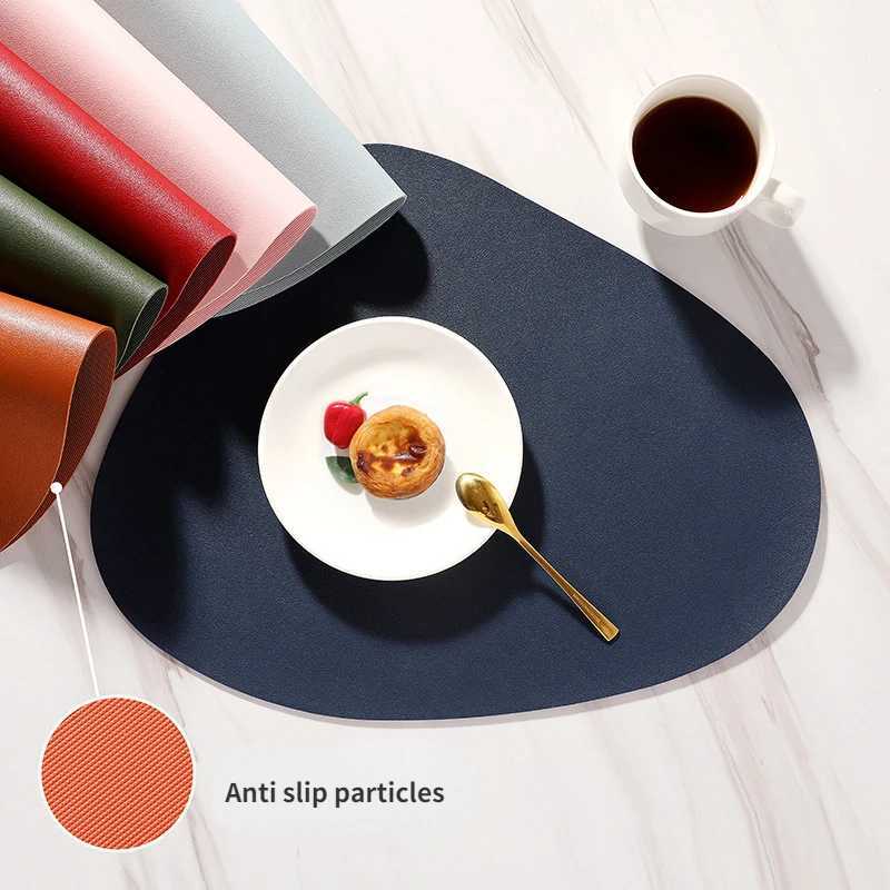 Water Droplet Shaped Dining Mat Western Style Anti-Slip PU Table Mat for Hotel Home Picnic Washable Placemat with Autumn Theme C251122