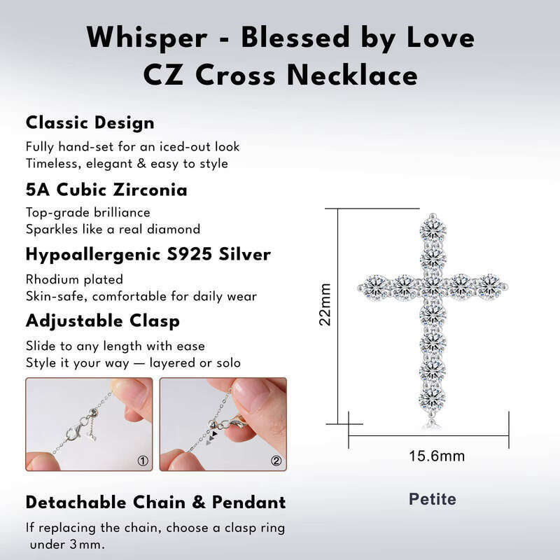American Jesus Christian Religious Jewelry Pure Sier 14k White Gold Plated Straight Pull Cross Pendant Necklace for Women and Men