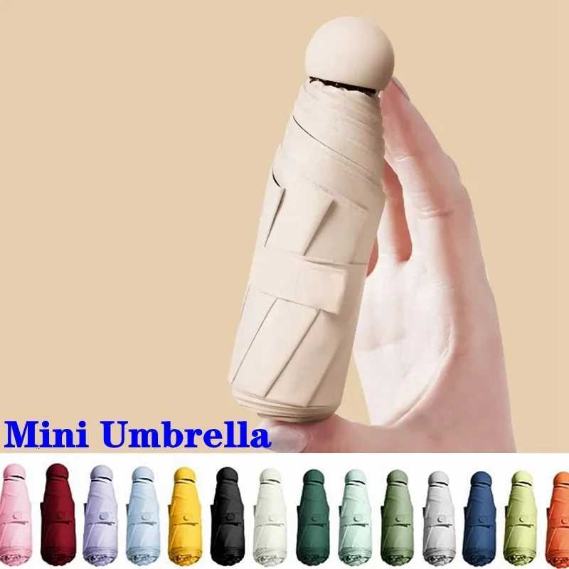 Capsule Umbrella Small and Portable Solid Color Sunshade for Women and Rain Dual Use ProtectionM251122