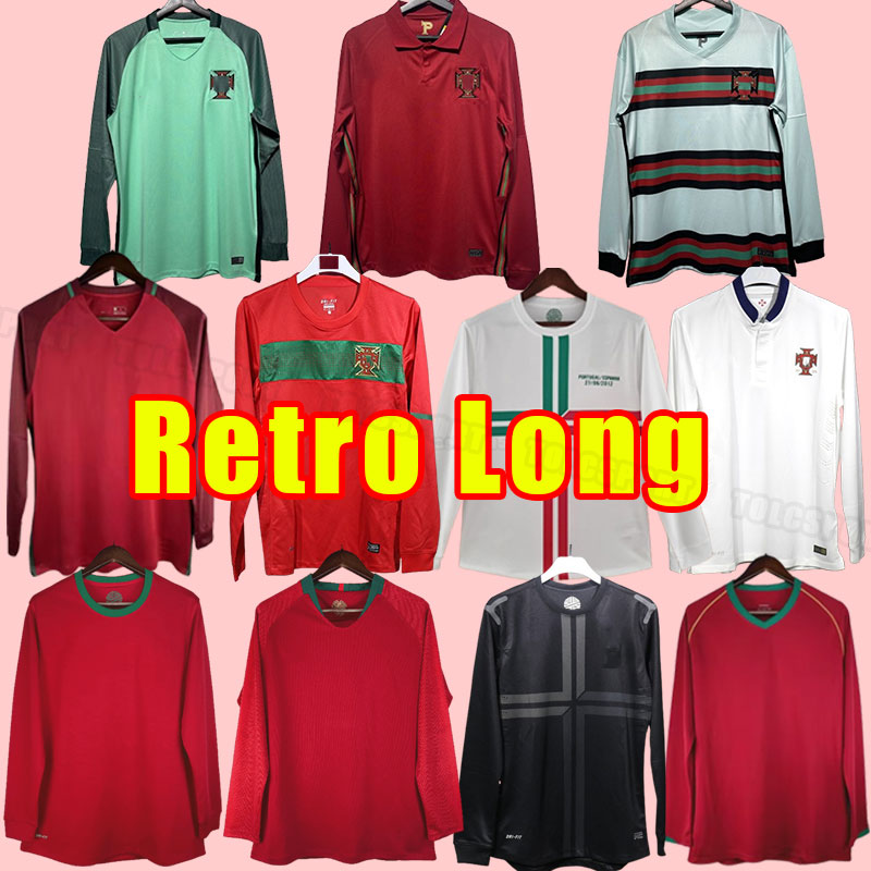 Long sleeve Soccer Jerseys Retro RUI COSTA FIGO RONALDO NANI Football Shirts Camisetas de futbol Portugal Uniforms home long sleeve 2013 2016 16 2006 2012 06 10 12 2018