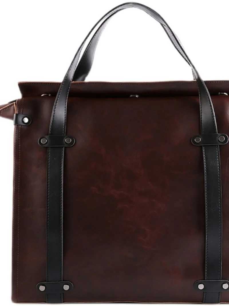 Discounted mens briefcase crazy horse leather business Boston bag luxury designer cross bag large capacity handbag W250422