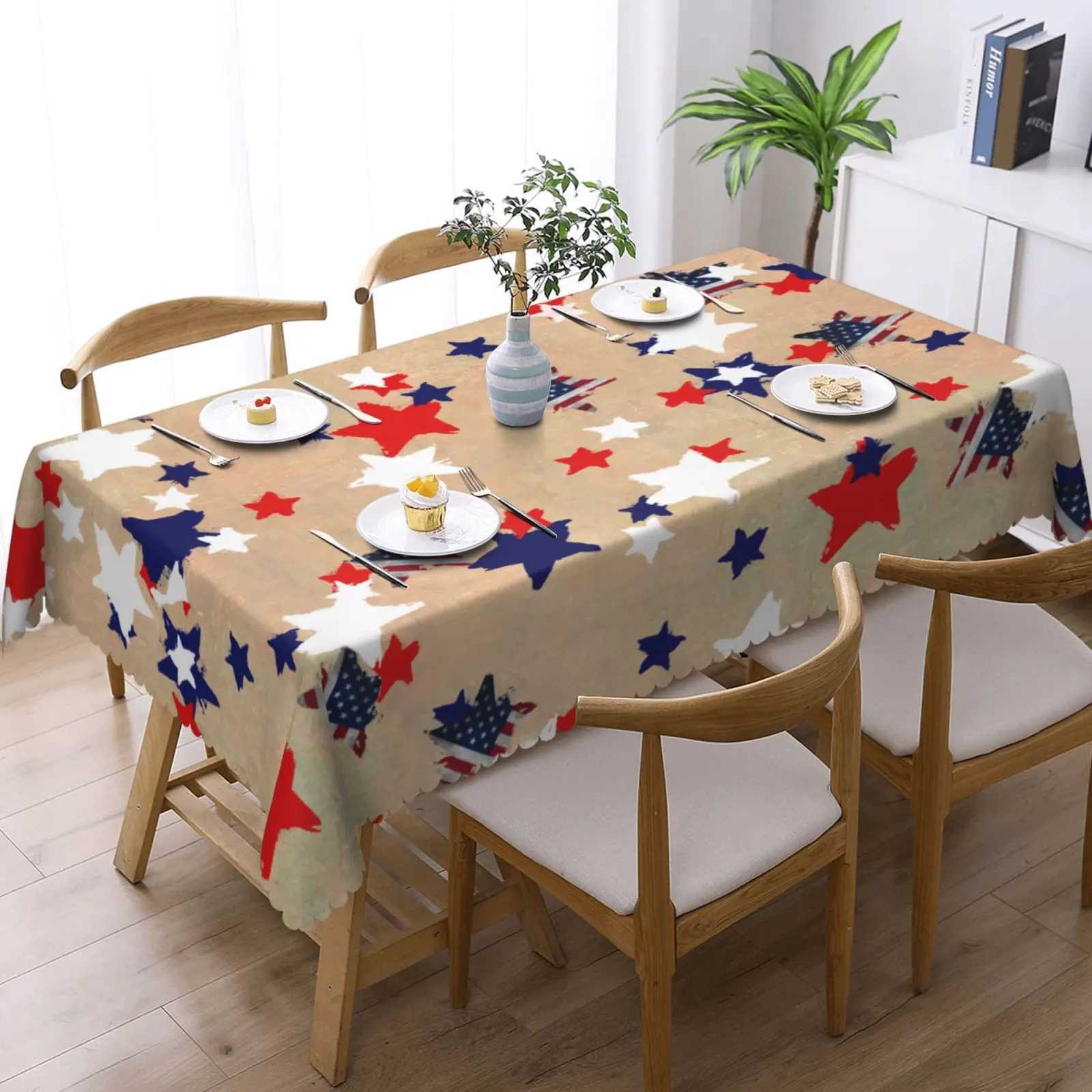 1 Piece Vintage Star Pattern Printed Tablecloth 4 SelfAdhesiveS tickersE mbossedE dgesS uitablef orH omeK itchenL ivingR oomD iningT ableB alconyC C25