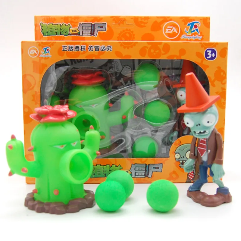 Plants vs Zombies 2 Cactus Peashooter Coconut Cannon A.K.E.E Toy Set Random Delivery Figures Soft Silicone Zombie Birthday Gift
