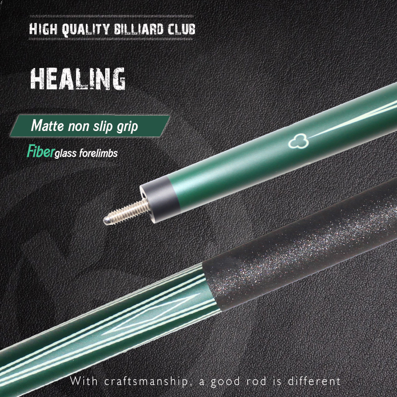 Glass fiber billiard club 1/2 split punch 12.9mm pigskin head 3mm black electric wood first angle 19oz 18 teeth 58 in/147cm billiard club all pool cue