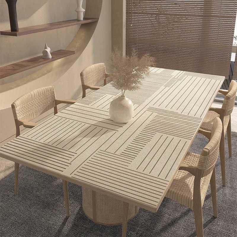 2022 New Wabi Sabi Pu Leather Table Cloth Waterproof Oilproof Table Covers Placemats Luxury Rectangular Table Cover Pad Textile C251122